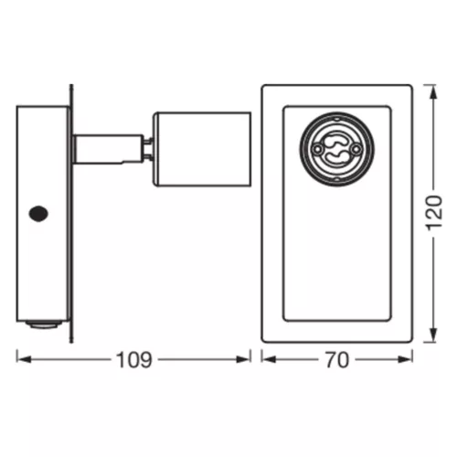 LED fali spotlámpa GU10 króm nikkel Cylinder Osram