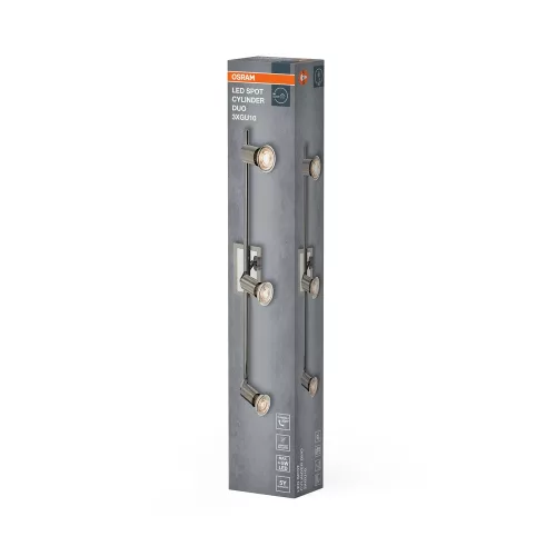 LED fali spotlámpa 3x GU10 nikkel króm Cylinder Osram