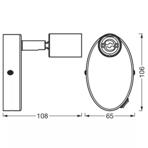 LED fali spotlámpa GU10 nikkel Cylinder Osram