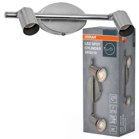 LED fali spotlámpa 2x GU10 nikkel Cylinder Osram