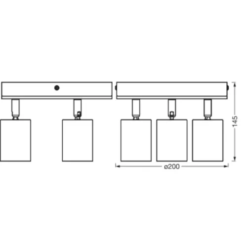 LED fali spotlámpa 3x GU10 fehér fa Line Osram