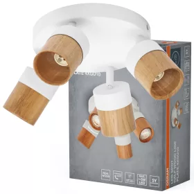 LED fali spotlámpa 4x GU10 fehér fa Wood Osram