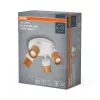 LED fali spotlámpa 4x GU10 fehér fa Wood Osram