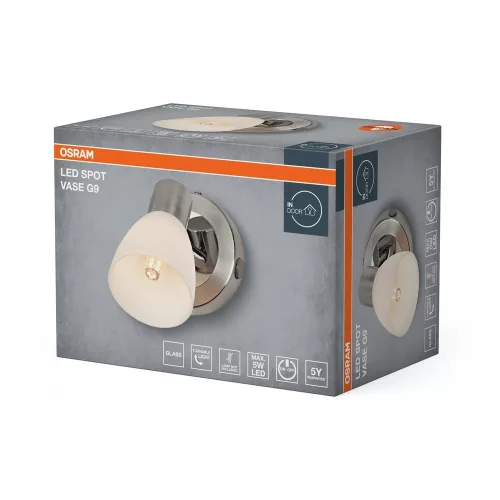 LED fali reflektor G9 nikkel króm Spot Vase Osram