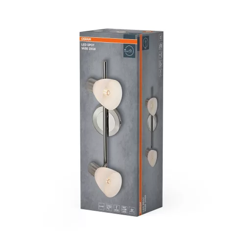 LED fali spotlámpa 2x G9 nikkel króm Vase Osram
