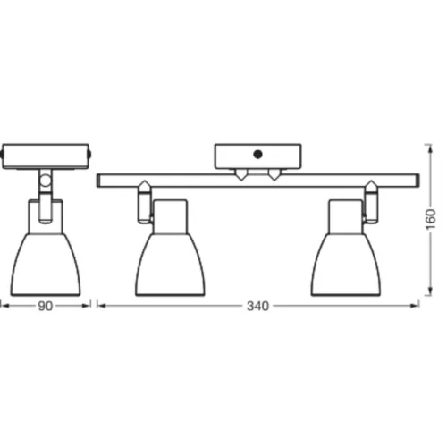 LED fali spotlámpa 2x G9 nikkel króm Vase Osram
