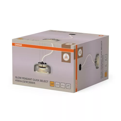 Függesztett mennyezeti lámpa 32W 2500lm 3000K meleg fehér fény, fekete szürke Decor Osram