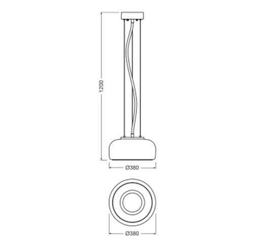 Függesztett mennyezeti lámpa 32W 2500lm 3000K meleg fehér fény, fekete szürke Decor Osram