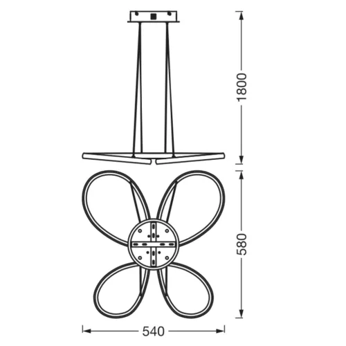 Függesztett mennyezeti lámpa 40W 2800lm 2700K meleg fehér ezüst Decor Osram