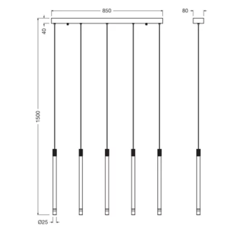 Függesztett mennyezeti lámpa 28.5W 1000lm 3000K meleg fehér fény, fekete Decor Osram