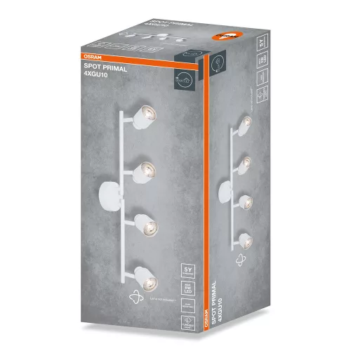 Felületre szerelhető állítható mennyezeti spot reflektor 4x GU10 fehér PRIMAL Osram