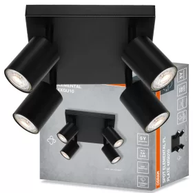 LED fali spotlámpa 4x GU10 fekete Elemental Osram