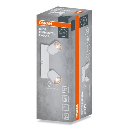 LED fali spotlámpa 2x GU10 fehér Elemental Osram