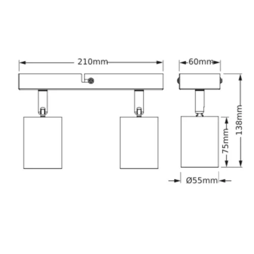 LED fali spotlámpa 2x GU10 fehér Elemental Osram