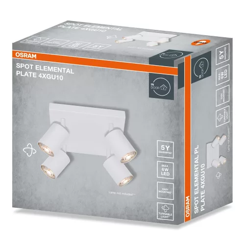 LED fali spotlámpa 4x GU10 fehér Elemental Osram