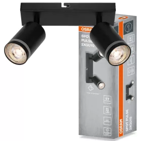 LED fali spotlámpa 2x GU10 fekete Pulse Osram