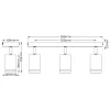 LED fali spotlámpa 3x GU10 fekete Pulse Osram