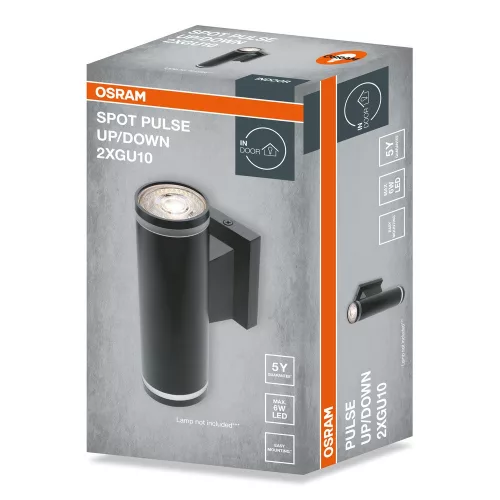 LED fali spotlámpa 2x GU10 fekete Pulse Osram