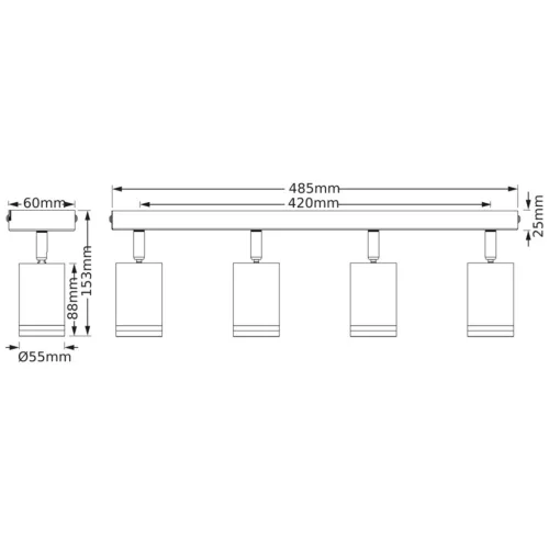 LED fali spotlámpa 4x GU10 fehér Pulse Osram