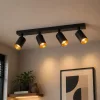 Felületre szerelhető állítható mennyezeti spot reflektor 4x GU10 fekete ETERNAL Osram