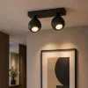 Felületre szerelhető állítható mennyezeti spot reflektor 2x GU10 fekete SPHERAL Osram