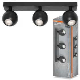   Felületre szerelhető állítható mennyezeti spot reflektor 3x GU10 fekete SPHERAL Osram