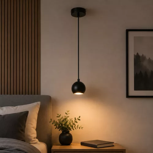 Függeszthető mennyezeti spot reflektor GU10 fekete SPHERAL Osram