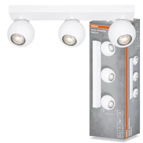   Felületre szerelhető állítható mennyezeti spot reflektor 3x GU10 fehér SPHERAL Osram