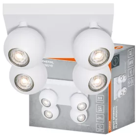   Felületre szerelhető állítható mennyezeti spot reflektor 4x GU10 fehér SPHERAL Osram