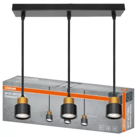   Függeszthető mennyezeti spot reflektor 3x GU10 fekete SECTORAL Osram