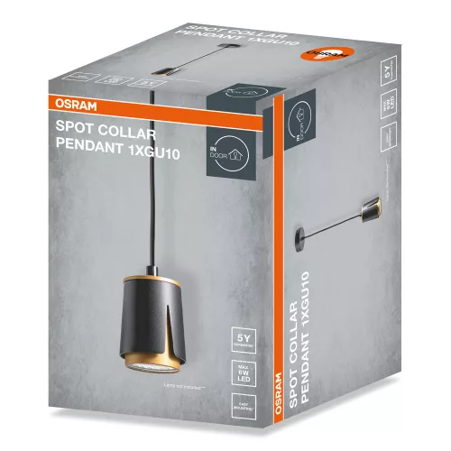 Függeszthető mennyezeti spot reflektor GU10 fekete COLLAR Osram