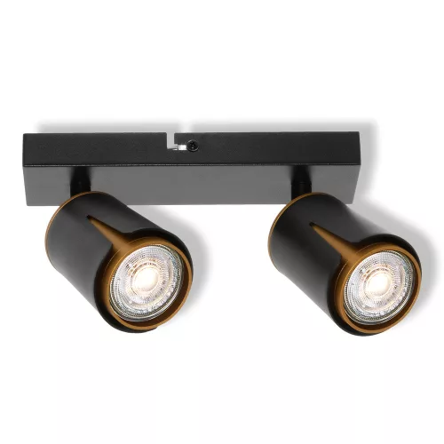 Felületre szerelhető állítható mennyezeti spot reflektor 2x GU10 fekete COLLAR Osram