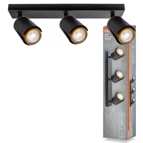   Felületre szerelhető állítható mennyezeti spot reflektor 3x GU10 fekete COLLAR Osram