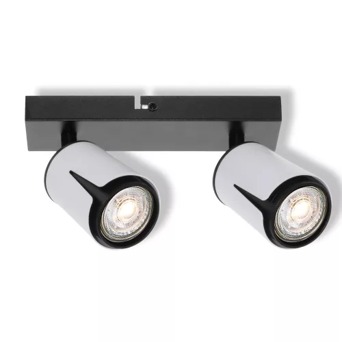 Felületre szerelhető állítható mennyezeti spot reflektor 2x GU10 fehér-fekete COLLAR Osram