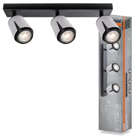  Felületre szerelhető állítható mennyezeti spot reflektor 3x GU10 fehér-fekete COLLAR Osram