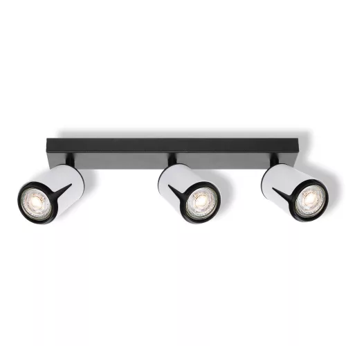 Felületre szerelhető állítható mennyezeti spot reflektor 3x GU10 fehér-fekete COLLAR Osram