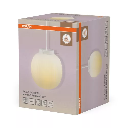 Függesztett mennyezeti lámpa Latarnia E27 fehér Decor Osram