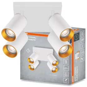   Felületre szerelhető állítható mennyezeti spot reflektor 4x GU10 fehér spot ETERNAL Osram