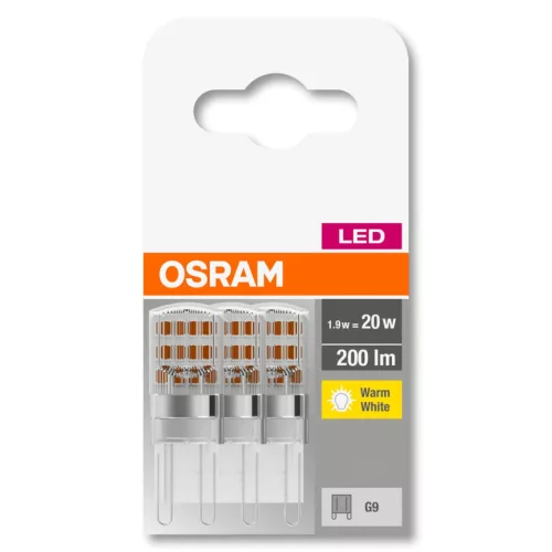 3PAK LED G9 KAPSZULA 1,9W = 20W 200lm 2700K  OSRAM alap