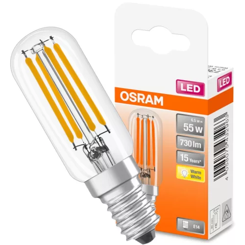 E14 T26 LED izzó 6.5W = 55W 730lm 2700K  300° OSRAM Parathom izzószál