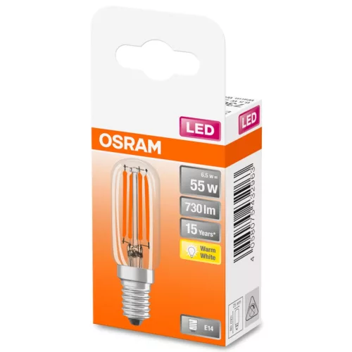 E14 T26 LED izzó 6.5W = 55W 730lm 2700K  300° OSRAM Parathom izzószál