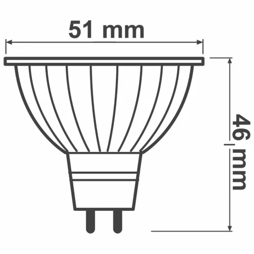 LED izzó GU5.3 MR16 6.3W = 35W 355lm 2700K Meleg 36° CRI97 12V DIMMÁLHATÓ OSRAM Parathom