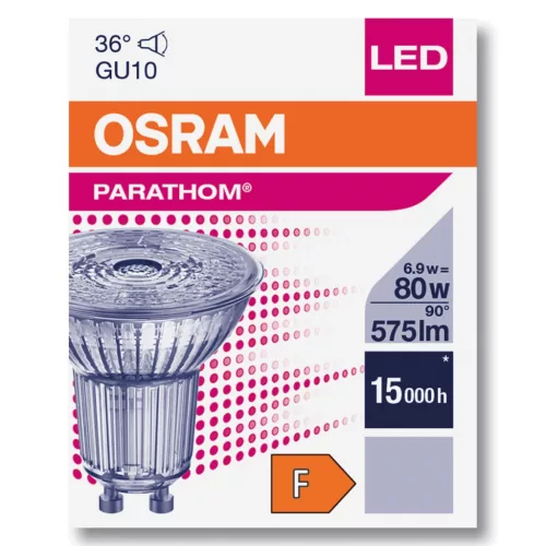 GU10 LED izzó 6.9W = 80W 575lm 3000K meleg 36° OSRAM Parathom