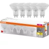 5PAK GU10 LED izzó 4.3W = 50W 350lm 2700K meleg 120° OSRAM alap