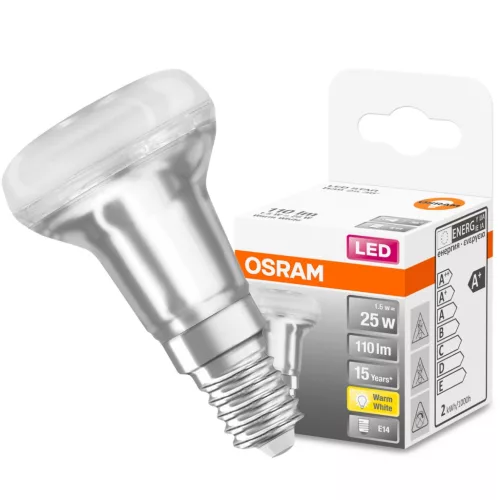 E14 R39 LED izzó 1,5W = 25W 110lm 2700K meleg OSRAM Parathom