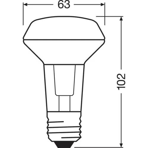 E27 R63 LED izzó 2.6W = 40W 210lm 2700K Meleg 36° OSRAM Parathom