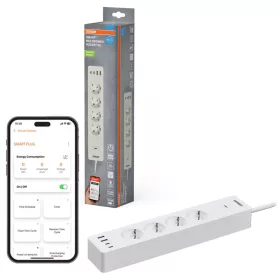   Osram SMART+ WiFi Matter EU 3680W-os intelligens elosztó hosszabbító be-/kikapcsolóval