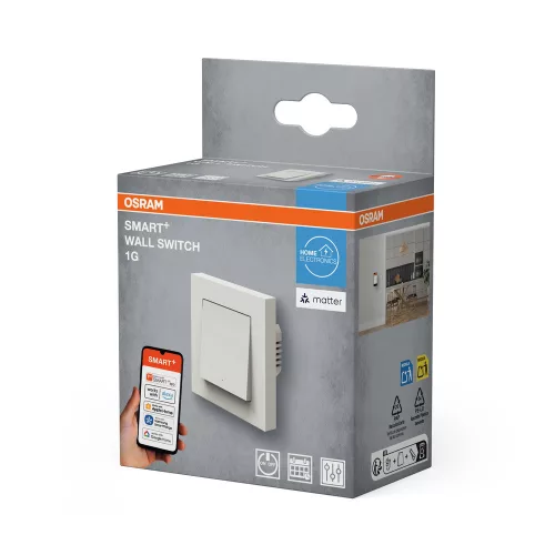 Osram SMART+ Matter WiFi intelligens fali kapcsoló, fekete