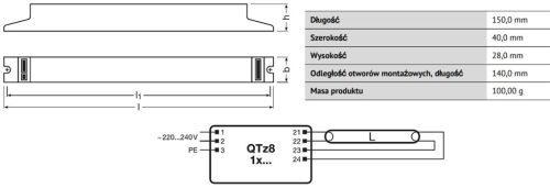 QUICKTRONIC QTZ8 elektronikus előtét 1X36 220-240V OSRAM