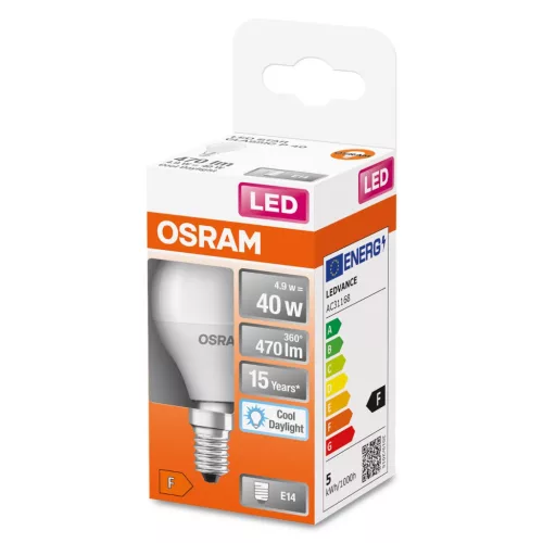 E14 P40 LED izzó 5,5W = 40W 470lm 6500K Hideg 200° OSRAM Star
